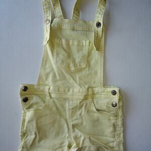Cat & Jack yellow denim overall shorts size‎ medium 7/8